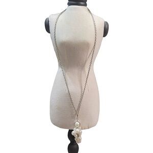 Silver and Faux Pearl Necklace